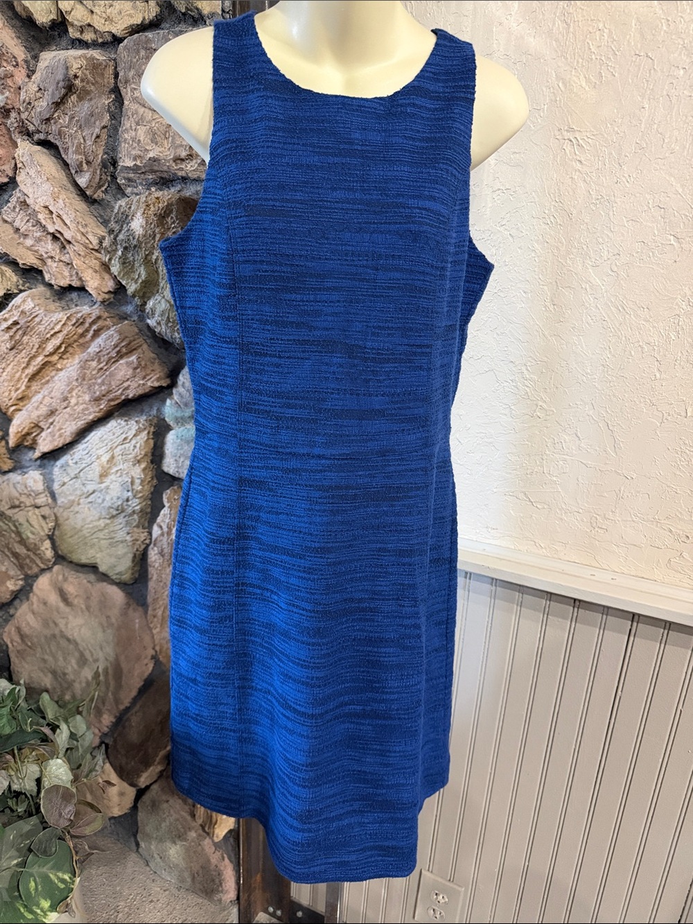 LOFT Sleeveless Knit Shift Dress in Royal Blue